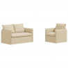 Zestaw Sof 2 pcs Kremowy 196 x 82 x 85 cm tkanina