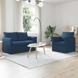 Zestaw Sof 2 pcs Niebieski 196 x 82 x 85 cm tkanina