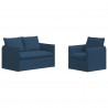 Zestaw Sof 2 pcs Niebieski 196 x 82 x 85 cm tkanina