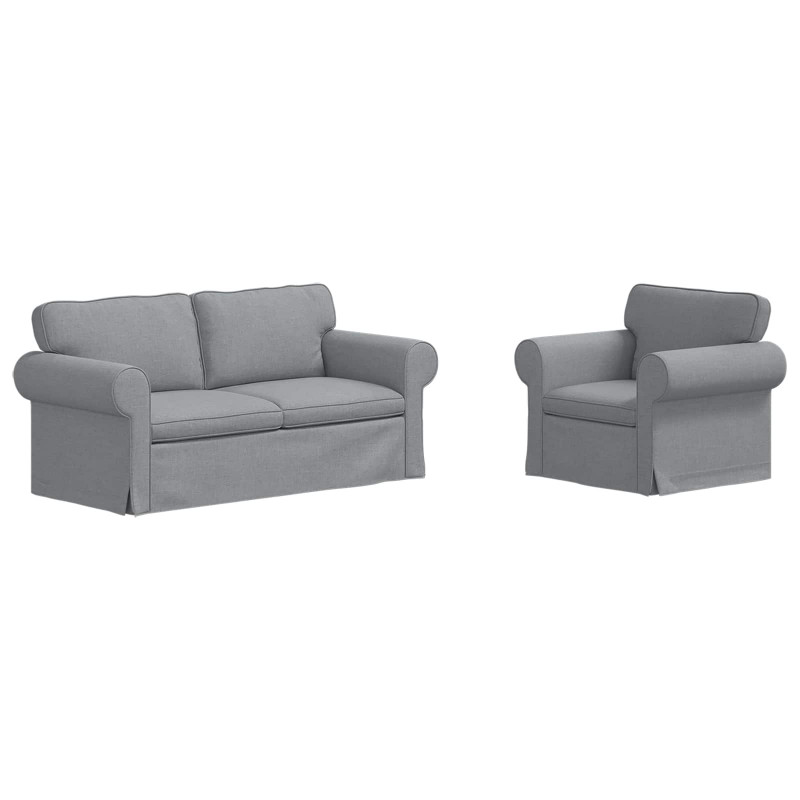Zestaw Sof 2 pcs Jasnoszary 175 x 82 x 80 cm tkanina
