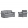 Zestaw Sof 2 pcs Jasnoszary 175 x 82 x 80 cm tkanina