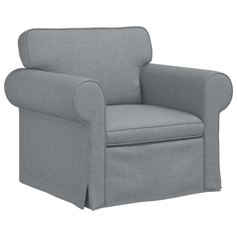 Zestaw Sof 2 pcs Jasnoszary 175 x 82 x 80 cm tkanina