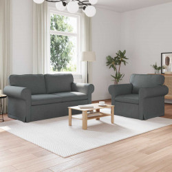 Zestaw Sof 2 pcs Ciemnoszary 175 x 82 x 80 cm tkanina