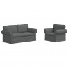 Zestaw Sof 2 pcs Ciemnoszary 175 x 82 x 80 cm tkanina