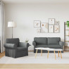 Zestaw Sof 2 pcs Ciemnoszary 175 x 82 x 80 cm tkanina