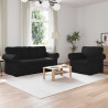 Zestaw Sof 2 pcs Czarny 175 x 82 x 80 cm tkanina