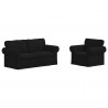 Zestaw Sof 2 pcs Czarny 175 x 82 x 80 cm tkanina