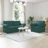 Zestaw Sof 2 pcs Ciemna zieleń 175 x 82 x 80 cm tkanina