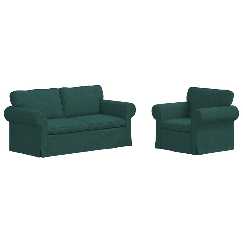 Zestaw Sof 2 pcs Ciemna zieleń 175 x 82 x 80 cm tkanina