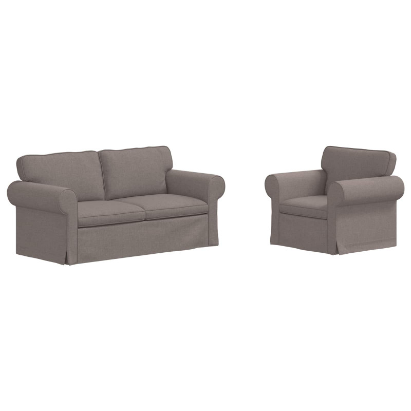 Zestaw Sof 2 pcs Ciemnoszary 175 x 82 x 80 cm tkanina