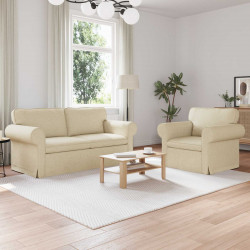 Zestaw Sof 2 pcs Kremowy 175 x 82 x 80 cm tkanina