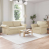 Zestaw Sof 2 pcs Kremowy 175 x 82 x 80 cm tkanina