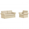 Zestaw Sof 2 pcs Kremowy 175 x 82 x 80 cm tkanina