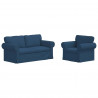 Zestaw Sof 2 pcs Niebieski 175 x 82 x 80 cm tkanina