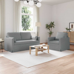 Zestaw Sof 2 pcs Jasnoszary 158 x 78 x 80 cm tkanina