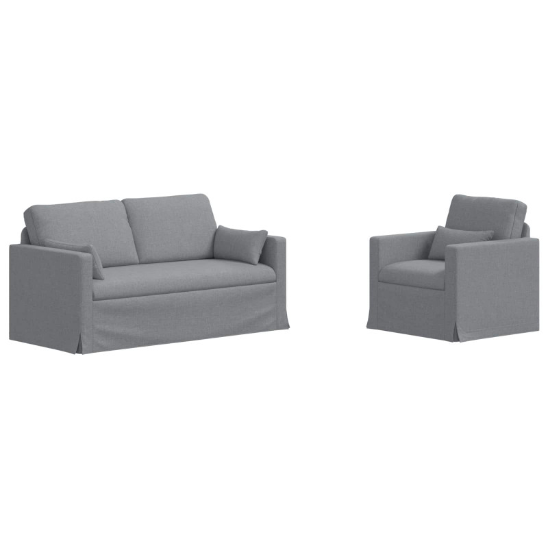 Zestaw Sof 2 pcs Jasnoszary 158 x 78 x 80 cm tkanina