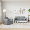 Zestaw Sof 2 pcs Jasnoszary 158 x 78 x 80 cm tkanina