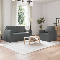Zestaw Sof 2 pcs Ciemnoszary 158 x 78 x 80 cm tkanina