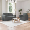 Zestaw Sof 2 pcs Ciemnoszary 158 x 78 x 80 cm tkanina