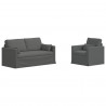 Zestaw Sof 2 pcs Ciemnoszary 158 x 78 x 80 cm tkanina