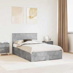 Ramka łóżka Betonowy szary 120 x 190 cm Materiał drewnopochodny