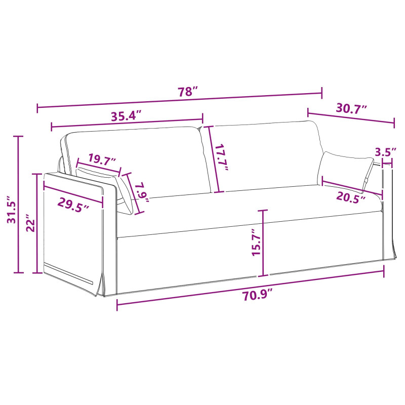 Zestaw Sof 2 pcs Ciemnoszary 158 x 78 x 80 cm tkanina