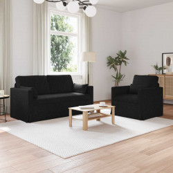 Zestaw Sof 2 pcs Czarny 158 x 78 x 80 cm tkanina