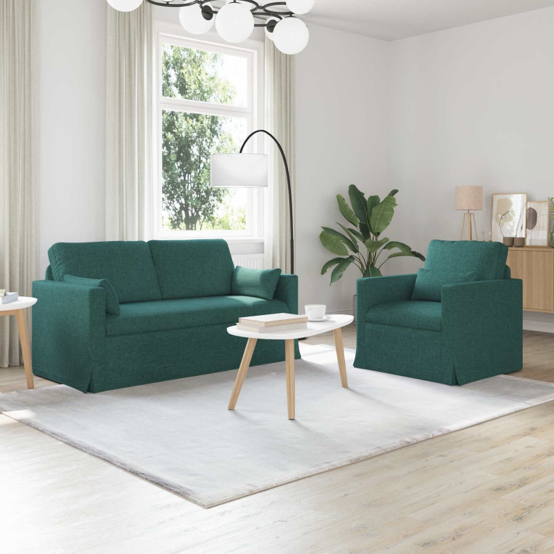 Zestaw Sof 2 pcs Ciemna zieleń 158 x 78 x 80 cm tkanina