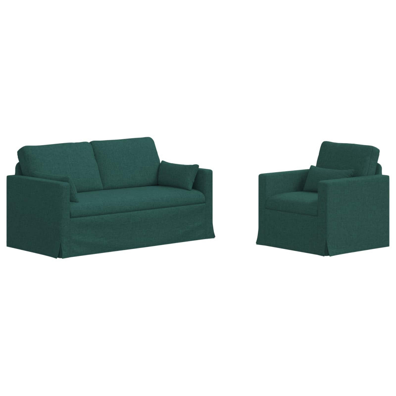 Zestaw Sof 2 pcs Ciemna zieleń 158 x 78 x 80 cm tkanina