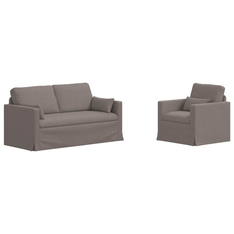 Zestaw Sof 2 pcs Ciemnoszary 158 x 78 x 80 cm tkanina