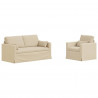 Zestaw Sof 2 pcs Kremowy 158 x 78 x 80 cm tkanina