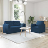 Zestaw Sof 2 pcs Niebieski 158 x 78 x 80 cm tkanina