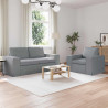 Zestaw Sof 2 pcs Jasnoszary 182 x 80 x 82 cm tkanina