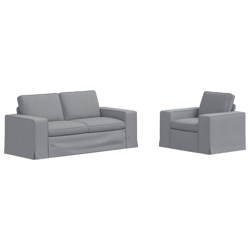 Zestaw Sof 2 pcs Jasnoszary 182 x 80 x 82 cm tkanina