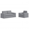 Zestaw Sof 2 pcs Jasnoszary 182 x 80 x 82 cm tkanina