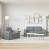 Zestaw Sof 2 pcs Jasnoszary 182 x 80 x 82 cm tkanina
