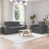 Zestaw Sof 2 pcs Ciemnoszary 182 x 80 x 82 cm tkanina