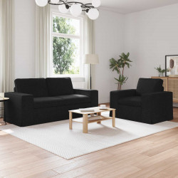 Zestaw Sof 2 pcs Czarny 182 x 80 x 82 cm tkanina