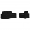 Zestaw Sof 2 pcs Czarny 182 x 80 x 82 cm tkanina