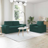 Zestaw Sof 2 pcs Ciemna zieleń 182 x 80 x 82 cm tkanina