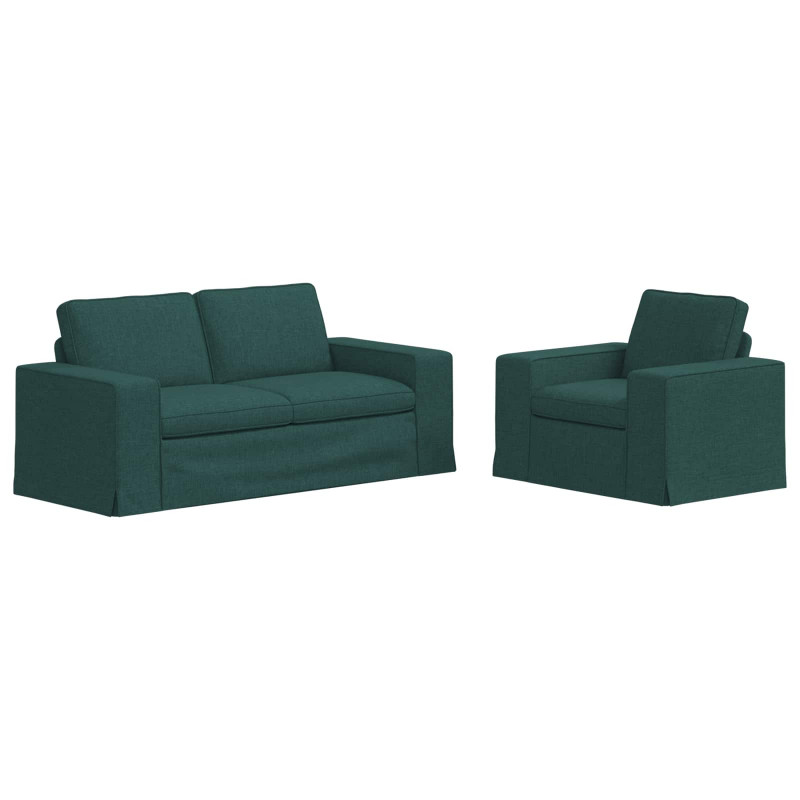 Zestaw Sof 2 pcs Ciemna zieleń 182 x 80 x 82 cm tkanina