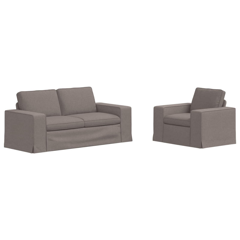 Zestaw Sof 2 pcs Ciemnoszary 182 x 80 x 82 cm tkanina