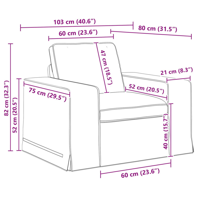 Zestaw Sof 2 pcs Kremowy 182 x 80 x 82 cm tkanina