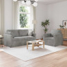 Zestaw Sof 2 pcs Jasnoszary 158 x 78 x 80 cm Aksamit