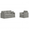 Zestaw Sof 2 pcs Jasnoszary 158 x 78 x 80 cm Aksamit