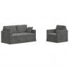 Zestaw Sof 2 pcs Ciemnoszary 158 x 78 x 80 cm Aksamit