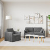Zestaw Sof 2 pcs Ciemnoszary 158 x 78 x 80 cm Aksamit
