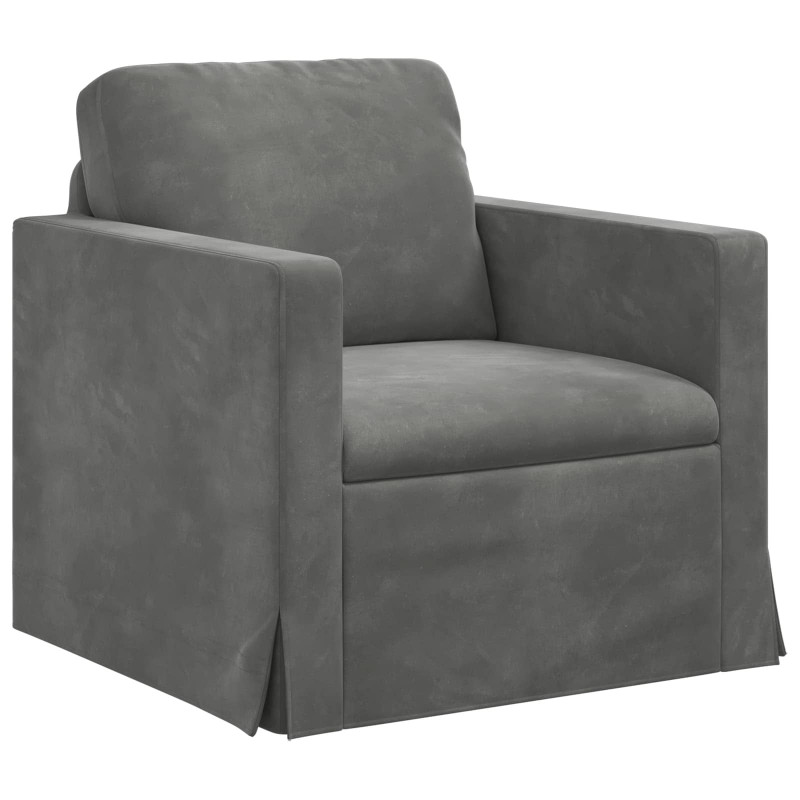 Zestaw Sof 2 pcs Ciemnoszary 158 x 78 x 80 cm Aksamit