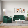 Zestaw Sof 2 pcs Ciemna zieleń 158 x 78 x 80 cm Aksamit