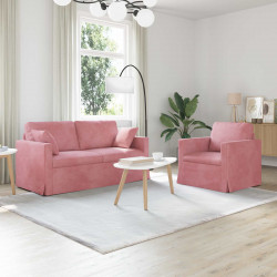 Zestaw Sof 2 pcs Różowy 158 x 78 x 80 cm Aksamit